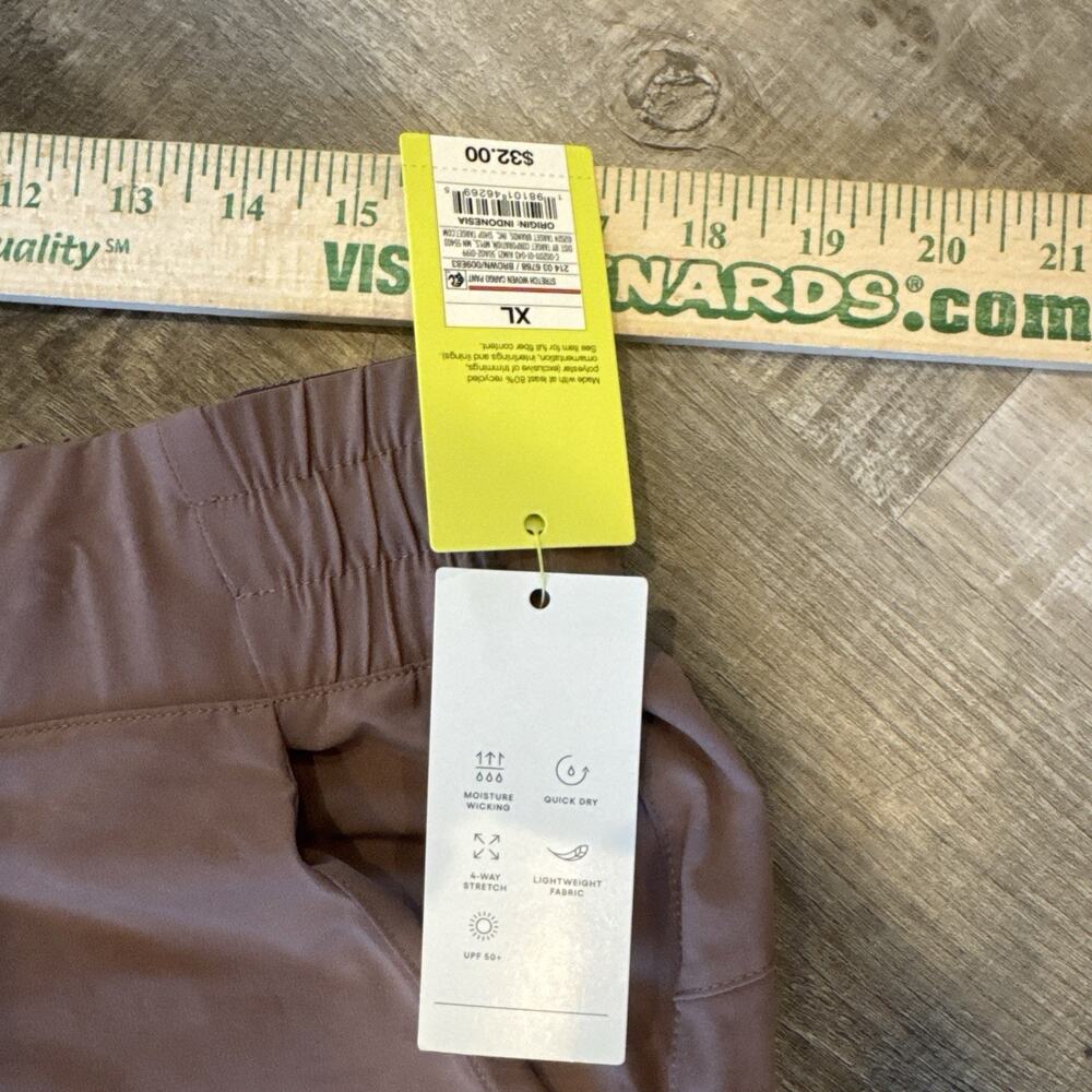 All In Motion Women’s Active Mid Rise Cargo Joggers In Brown Lightweight Xl New - Picture 6 of 11